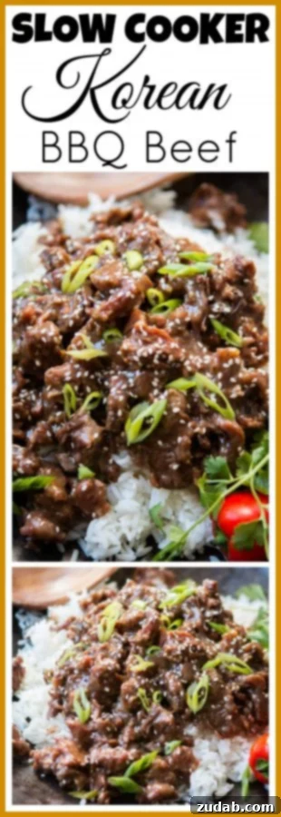 This is so happening for dinner. Slow Cooker Korean BBQ Beef recipe from Damn Delicious's new Cookbook. Seriously one of our family's favorites! ohsweetbasil.com