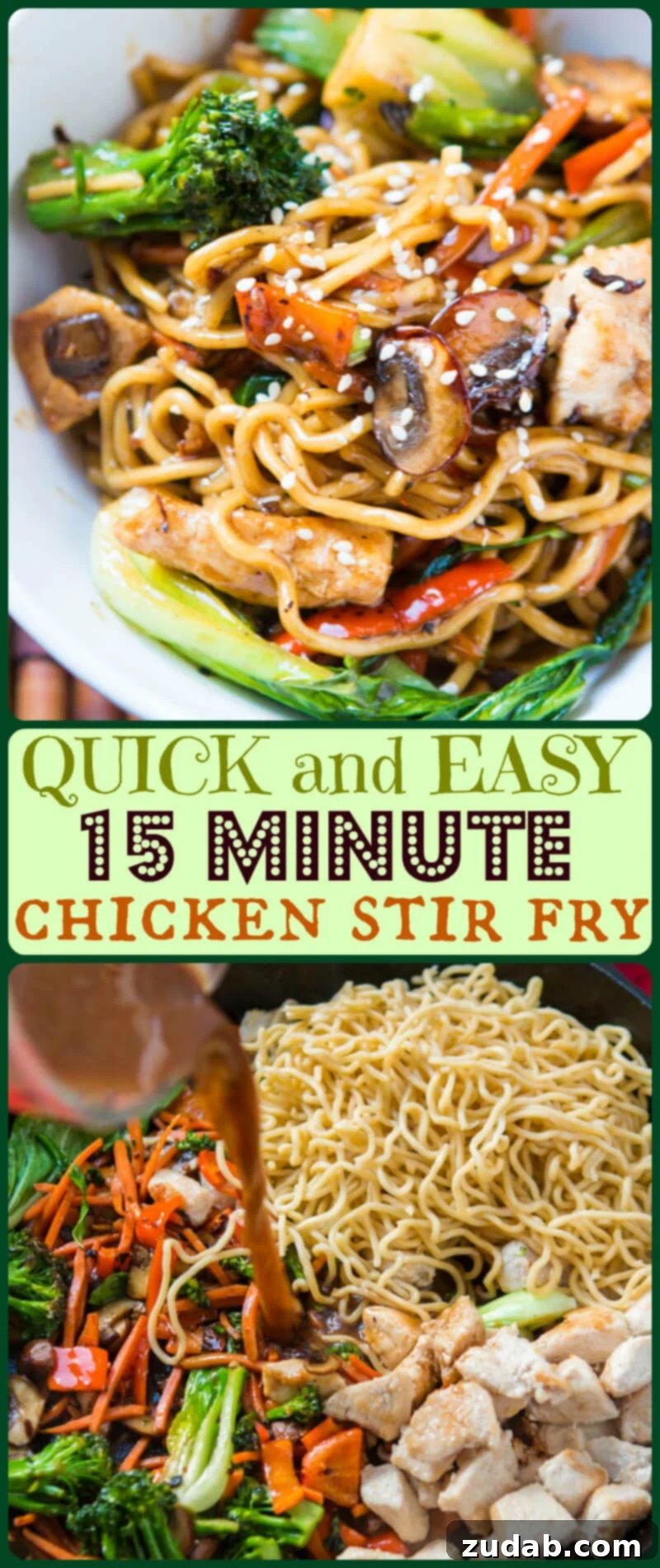 Lightning-Fast 15-Minute Chicken Stir-Fry 9 Only got 15 minutes to whip together a fresh and yummy dinner? Try our quick and easy 15 minute chicken stir fry and ditch the grilled cheese. ohsweetbasil.com