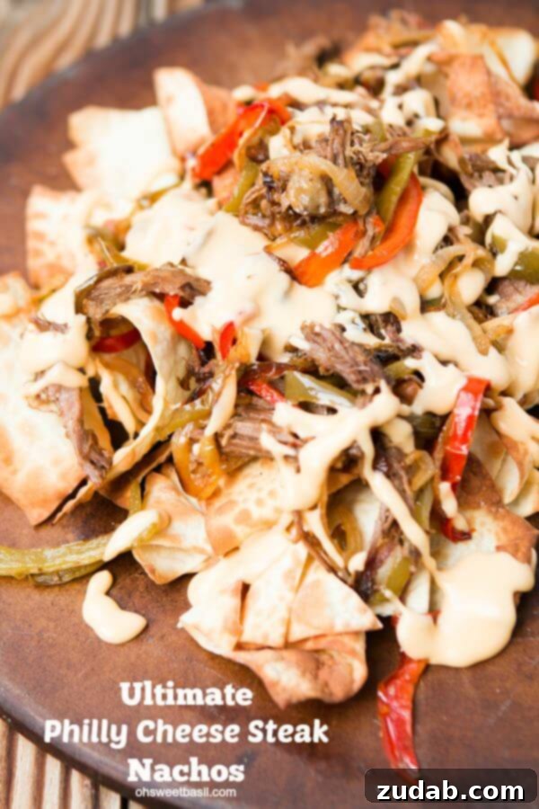 How to Make Italian Nachos 9 Nacho recipe of the year, Philly Cheese Steak Nachos ohsweetbasil.com
