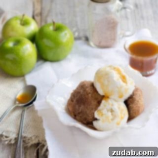 Sweet Skillet Apples 5 Deep fried apple halves, golden brown and coated in cinnamon sugar, served with vanilla ice cream and caramel sauce.