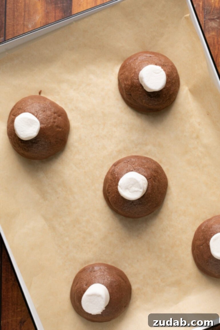 Gooey Chocolate Marshmallow Bites 13 Partially baked cookies with marshmallows added
