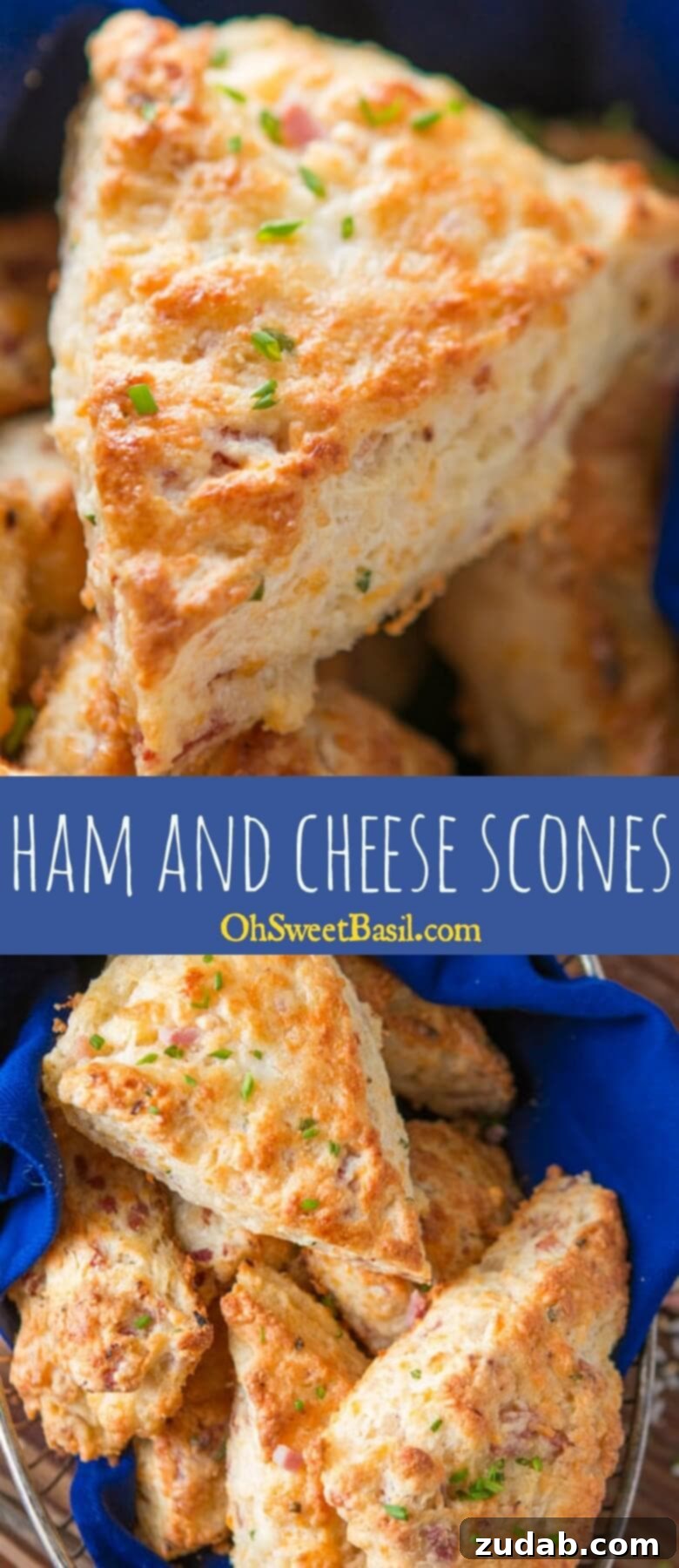 Effortless Ham and Cheese Scones 3 A few weeks ago I was making our apple pie scones and suddenly had the brilliant idea of making a savory version, easy ham and cheese scones!