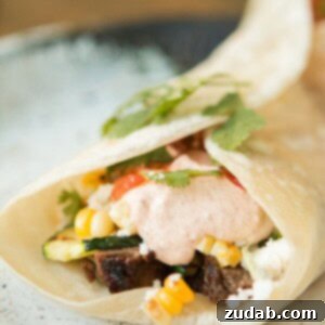 Savory Steak and Zucchini Burrito 2 Grilled Steak and Zucchini Burrito ohsweetbasil.com