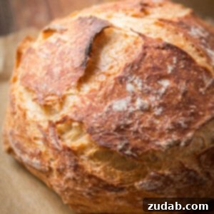 How to make an Easy No-Knead Artisan Bread that turns out like a local bakery loaf.