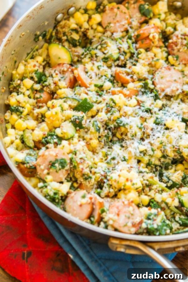 Looking for healthy dinner ideas that are quick and easy and actually taste good? We are loving this healthy sausage kale quinoa skillet lately. Looking for healthy dinner ideas that are quick and easy and actually taste good? We are loving this healthy sausage kale quinoa skillet lately. ohsweetbasil.com