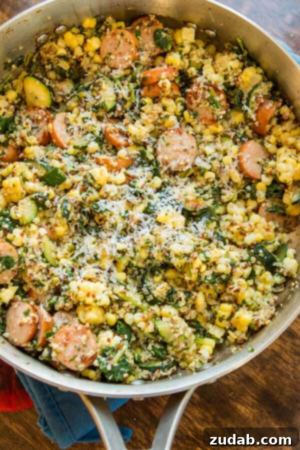 Looking for healthy dinner ideas that are quick and easy and actually taste good? We are loving this healthy sausage kale quinoa skillet lately. Looking for healthy dinner ideas that are quick and easy and actually taste good? We are loving this healthy sausage kale quinoa skillet lately. ohsweetbasil.com