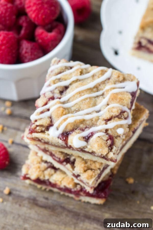 Raspberry Crumble Bar Assembly Assembling Raspberry Crumble Bars with raspberry filling and crumb topping.