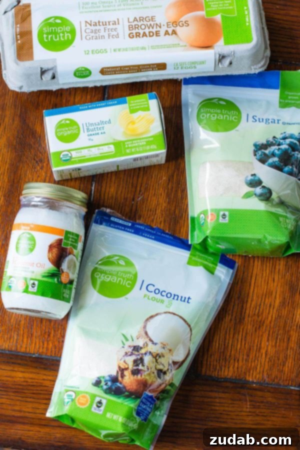 Moist Grain-Free Zucchini Muffins Sweetened with Brown Sugar 2 A vibrant display of organic Simple Truth products from Kroger, perfect for baking healthy grain-free recipes.