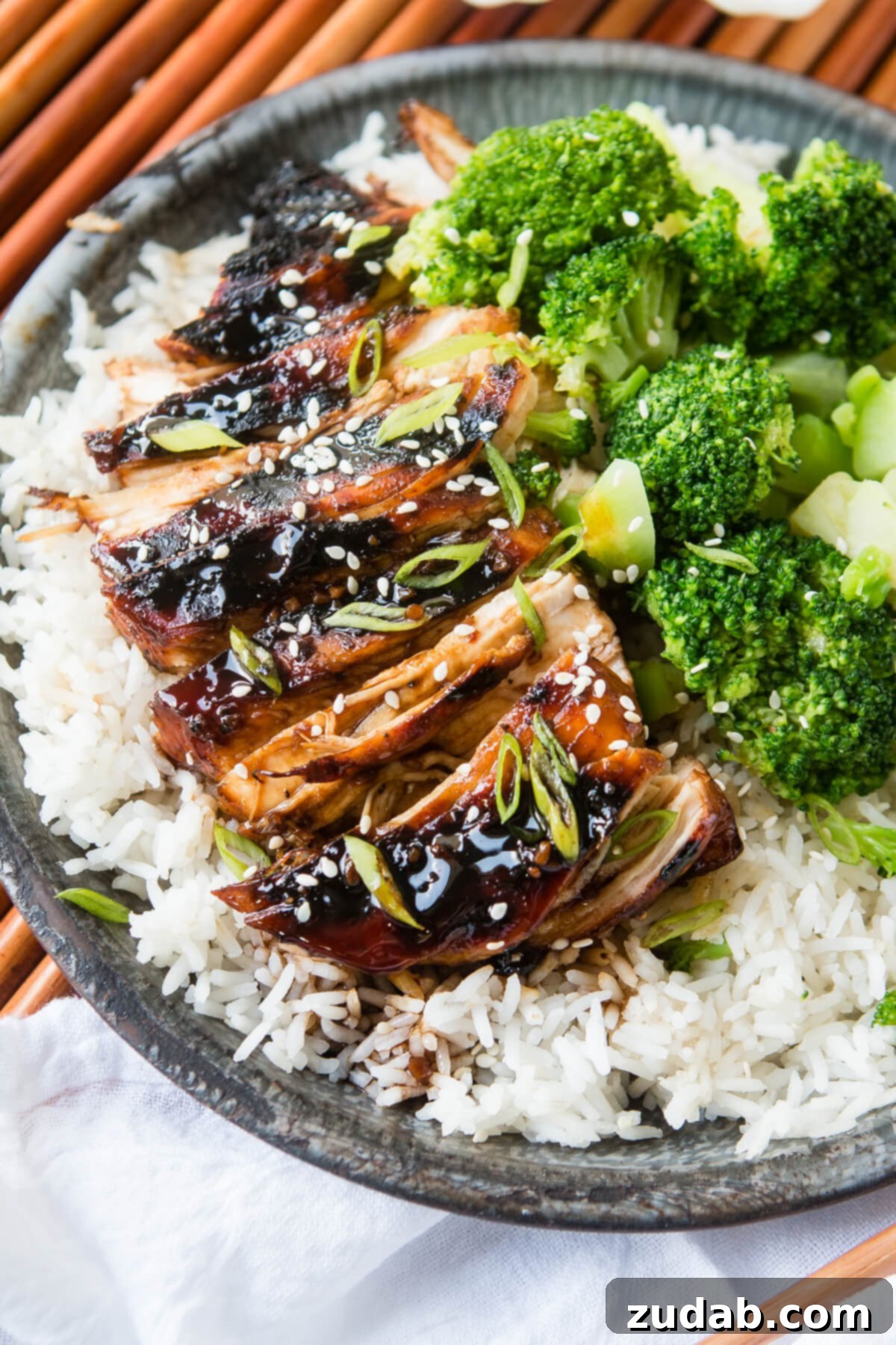 Delicious Sticky Asian Grilled Chicken Breasts with a flavorful sauce, ideal for an easy dinner or freezer meal.
