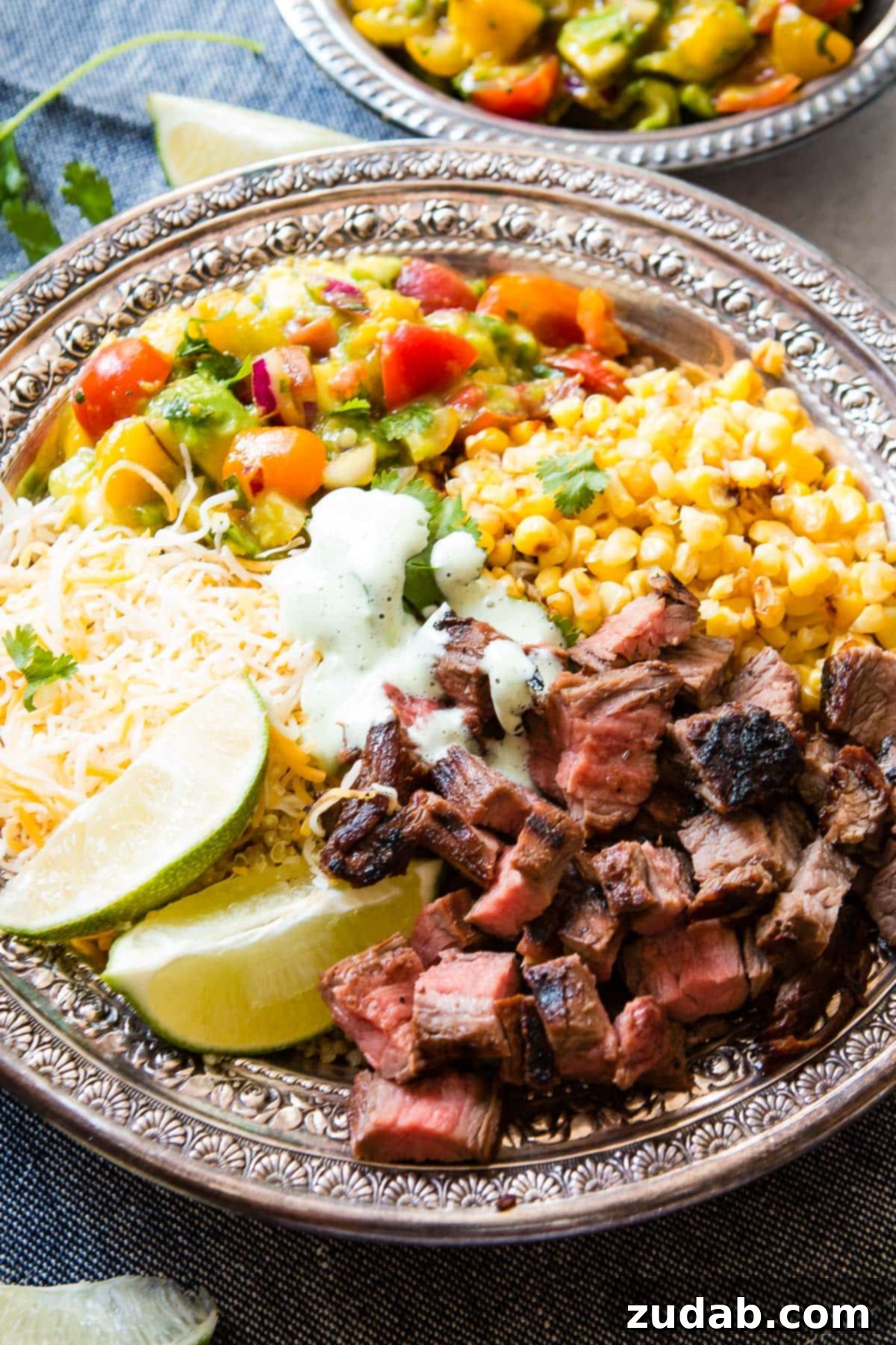 Easy Grilled Steak Burrito Bowls are great for easy meal prep recipes full of corn, quinoa, a killer mango avocado salsa and more! Easy Grilled Steak Burrito Bowls are great for easy meal prep recipes full of corn, quinoa, a killer mango avocado salsa and more!