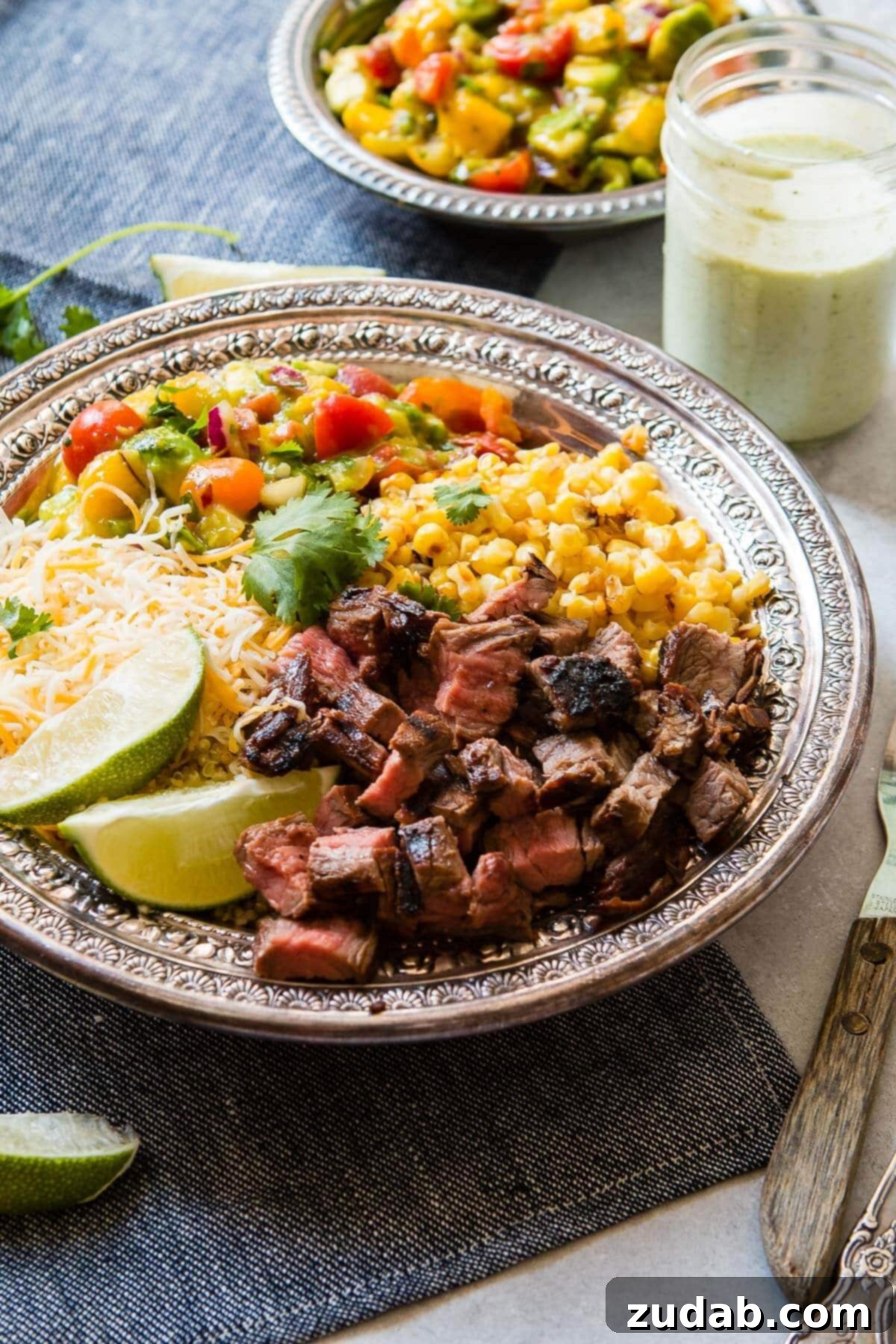 Easy Grilled Steak Burrito Bowls are great for easy meal prep recipes full of corn, quinoa, a killer mango avocado salsa and more! Easy Grilled Steak Burrito Bowls are great for easy meal prep recipes full of corn, quinoa, a killer mango avocado salsa and more!