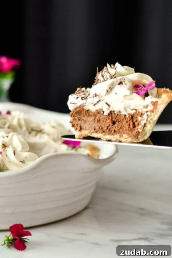 Troubleshooting French Silk Pie: Preventing Runny Filling This Homemade French Silk Pie is made completely from scratch! A flaky pie shell is filled with an irresistibly chocolatey cream filling and topped with homemade whipped cream! The best part? It's even more delicious than the infamous version from Village Inn {or Baker's Square for my Midwest-dwelling friends}!