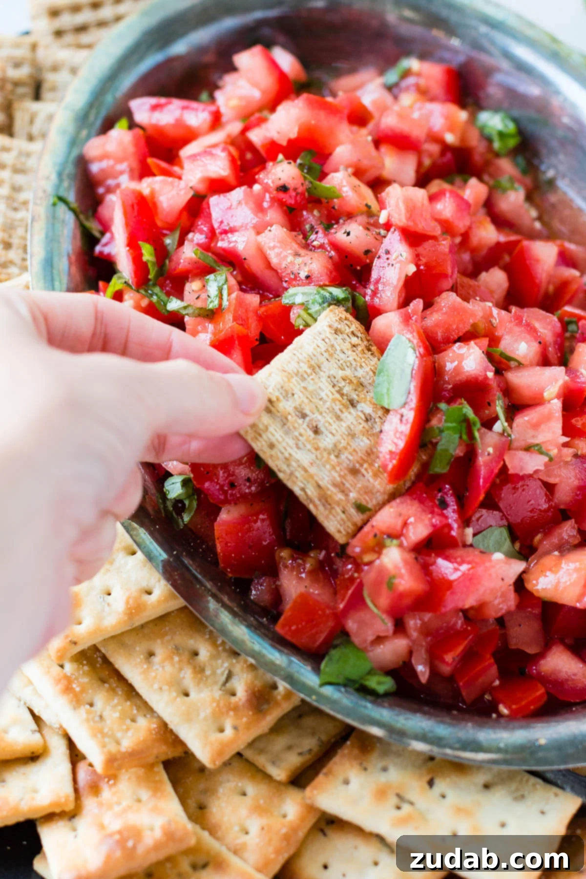 It doesn't take traveling to Italy to know that the simple, classic bruschetta appetizer recipe is the perfect way to use summer tomatoes or impress holiday guests. It doesn't take traveling to Italy to know that the simple, classic bruschetta appetizer recipe is the perfect way to use summer tomatoes or impress holiday guests.