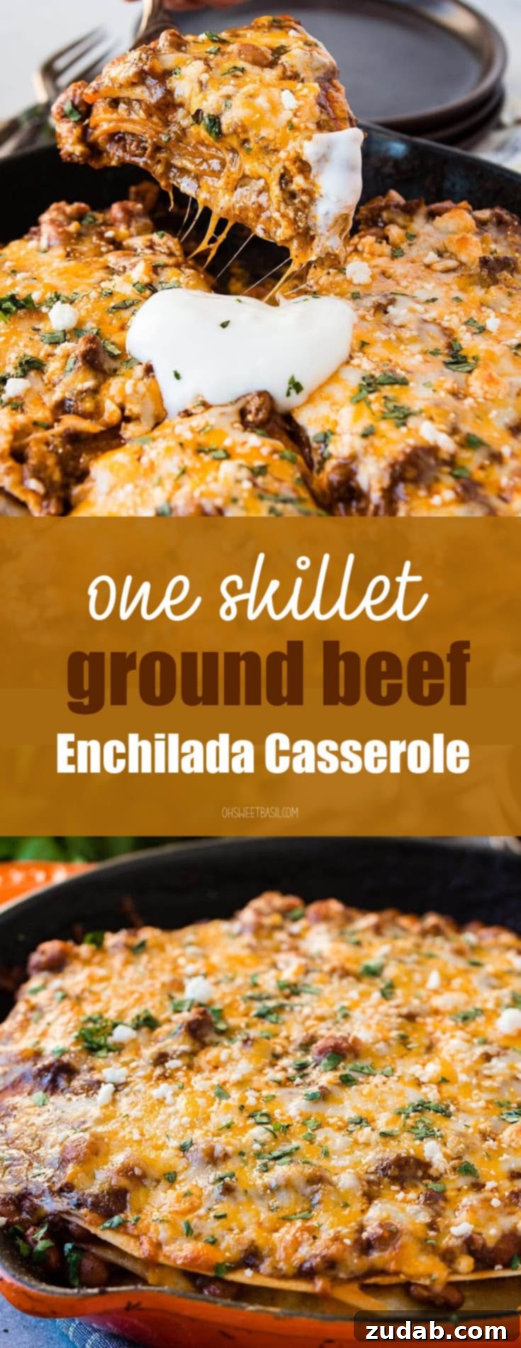 One Pan Cheesy Beef Enchilada Bake 13 Mexican Ground Beef and beans enchilada tortilla stack