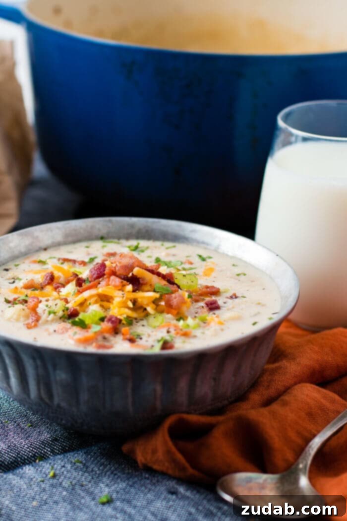 Easy One Pot Cauliflower Chowder 10 This roasted cauliflower soup with carrots, celery, bacon and cheese is exactly what your picky eaters need, it tastes just like potato soup! ohsweetbasil.com