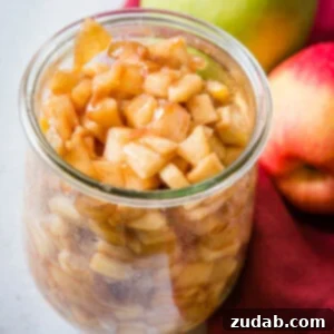 Easy Homemade Apple Pie Filling, perfect for freezing or immediate use. Recipe by Oh Sweet Basil.