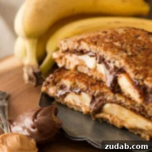 Grilled Nutella Peanut Butter and Banana Sandwich ohsweetbasil.com