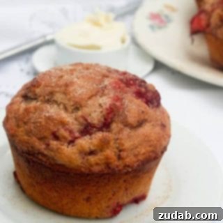 Sweet Strawberry Muffins 5 Whole wheat Strawberry muffins that uses greek yogurt, honey and whole wheat flour for a healthier muffin. These little guys are easy, moist, and super flavorful, especially that crunchy cinnamon sugar on top.