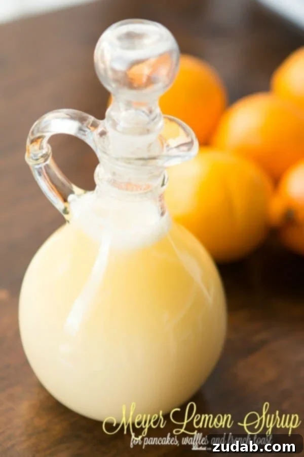 Meyer Lemon Elixir 2 Delicious homemade Meyer lemon syrup for pancakes, waffles, and French toast