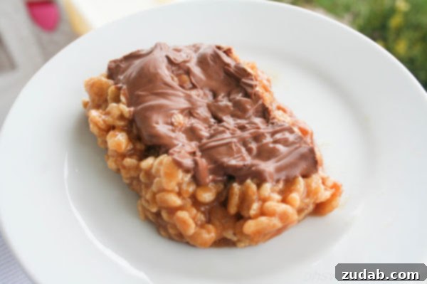 Biscoff Krispie Treats 2 Biscoff Rice Krispie Treats, a delightful no-bake dessert featuring Biscoff spread and chocolate