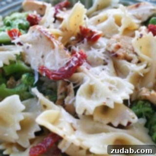 Vibrant Basil & White Balsamic Chicken Pasta 3 White Balsamic and Basil Chicken Pasta in a bowl