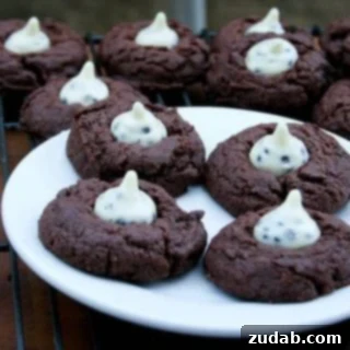 Cookies and Cream Blossoms 3 Cookies N Creme Blossoms - a delightful chocolate cookie topped with Hershey's Kisses