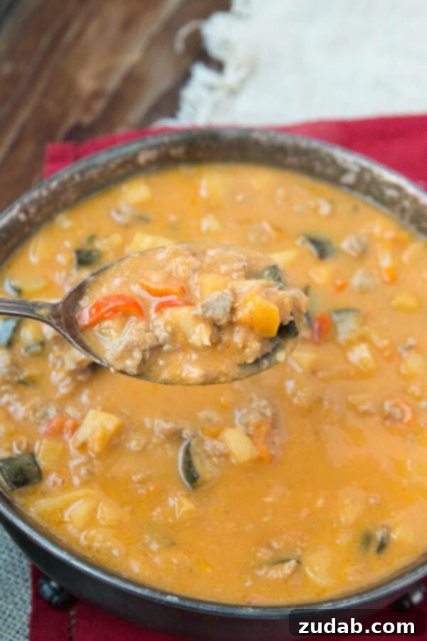 Hearty Golden Baked Potato Soup 5 Fall soup at its best! Easy sweet potato apple turkey chili - a cozy and healthy recipe from ohsweetbasil.com.