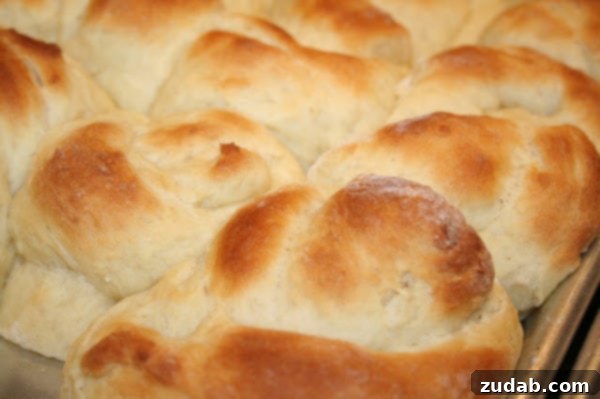 An array of freshly baked breads and soft dinner rolls in a basket, ready to be served with the Thanksgiving meal.