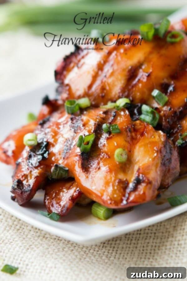 Perfectly Grilled Hawaiian Chicken Thighs Juicy boneless, skinless chicken thighs marinated in a vibrant Hawaiian sauce, then grilled for that perfect smoky char. An effortless and delectable option for your summer cookouts!