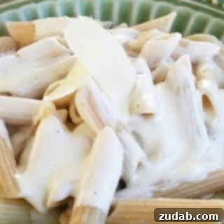 Classic Creamy Penne Alfredo 3 Penne Alfredo with creamy white sauce and fresh parsley garnish