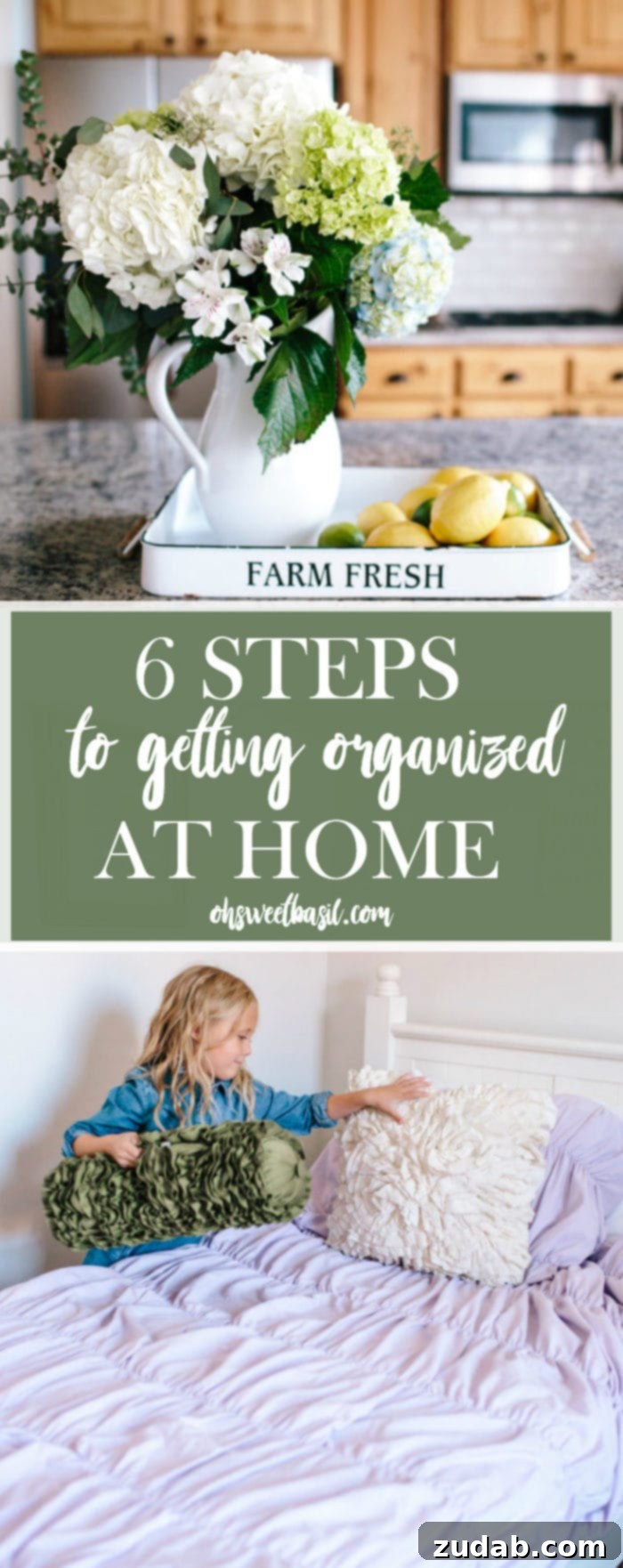 Your 6-Step Blueprint for an Organized Home 8 A beautifully organized living room with natural light, representing the outcome of effective home organization