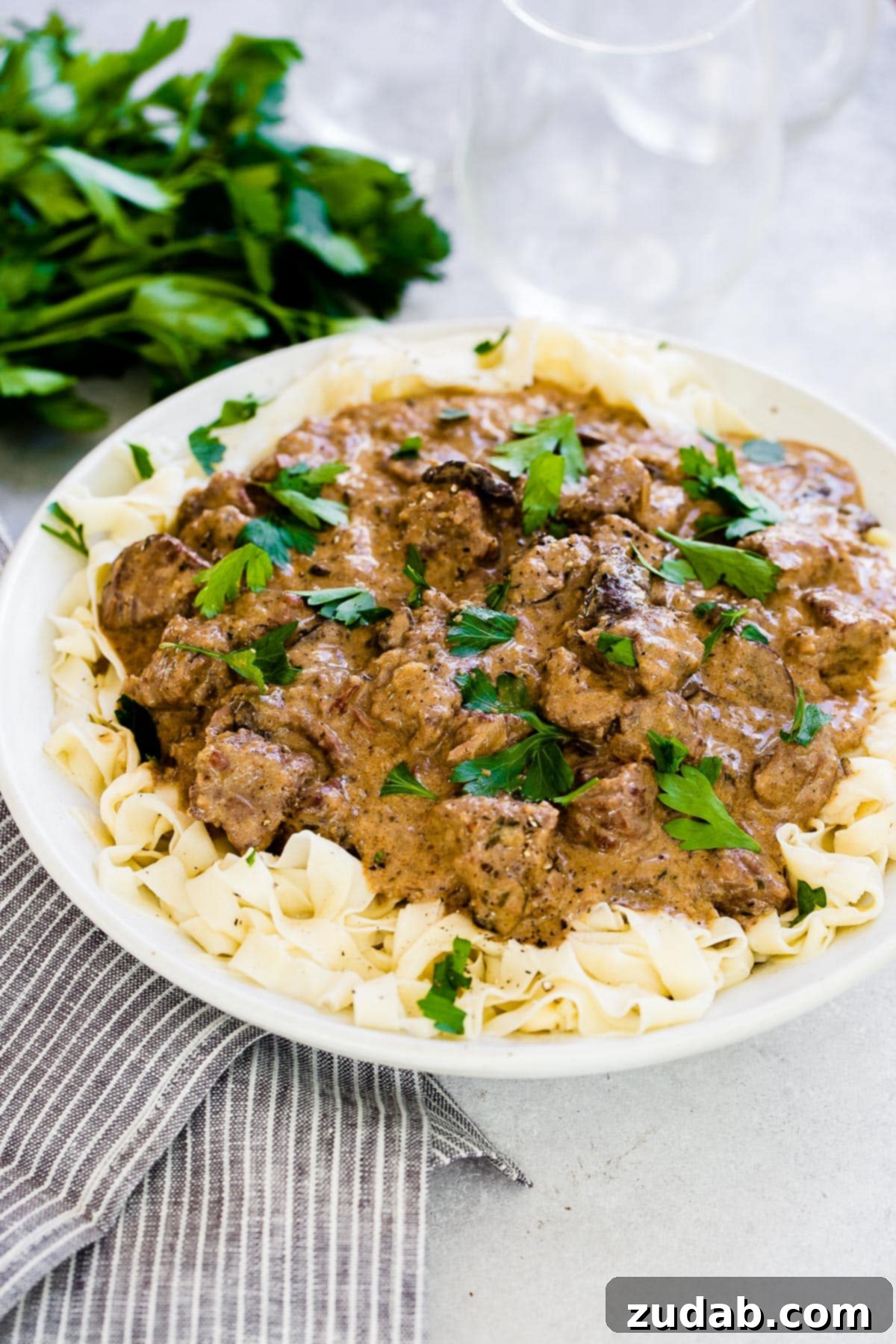 Effortless Instant Pot Beef Stroganoff 6 pasta and homemade beef stroganoff made in instant pot
