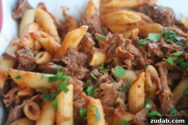 Braised Short Rib Penne 2 Penne with Braised Short Ribs - A comforting and rich pasta dish.