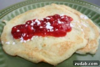 A stack of golden brown Dairy Free Swedish Pancakes