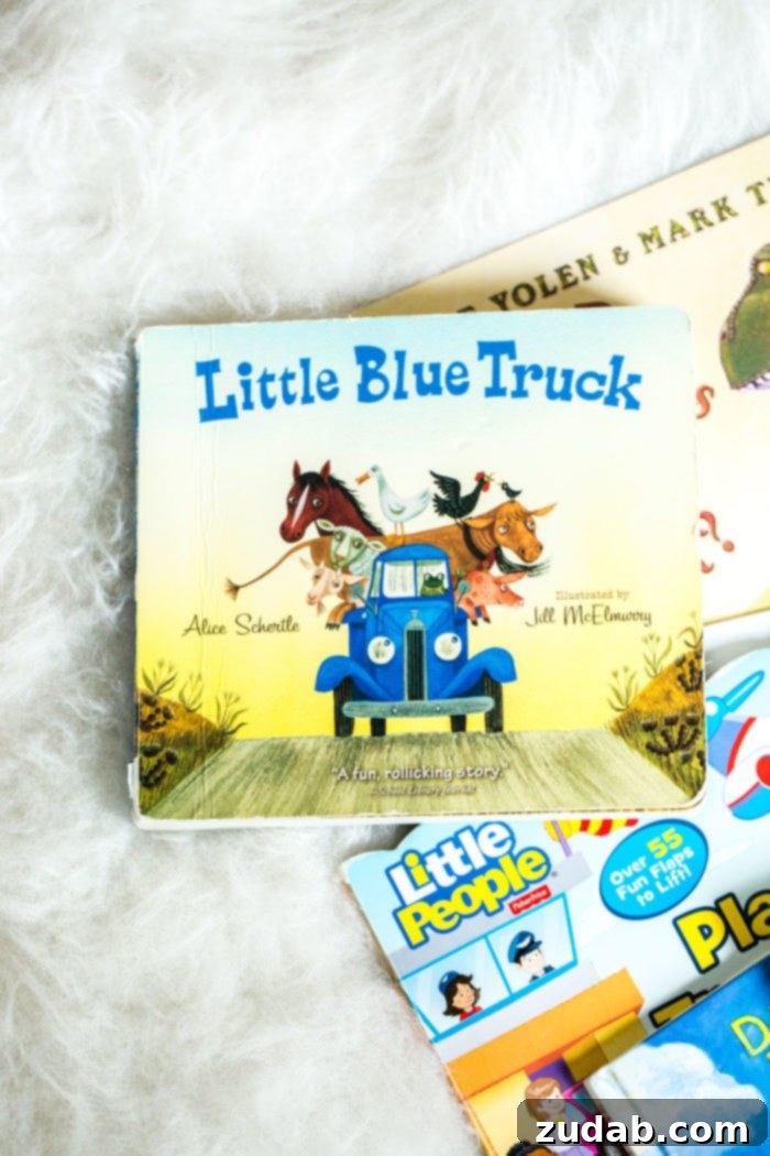 Adventure-Packed Reads for Your Little Explorer 7 The Little Blue Truck and other cherished books for toddler boys that encourage reading and imaginative play.