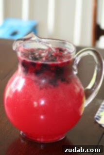 Botanical Lemonade Bliss 5 Homemade limeade with various fresh fruits in a glass.