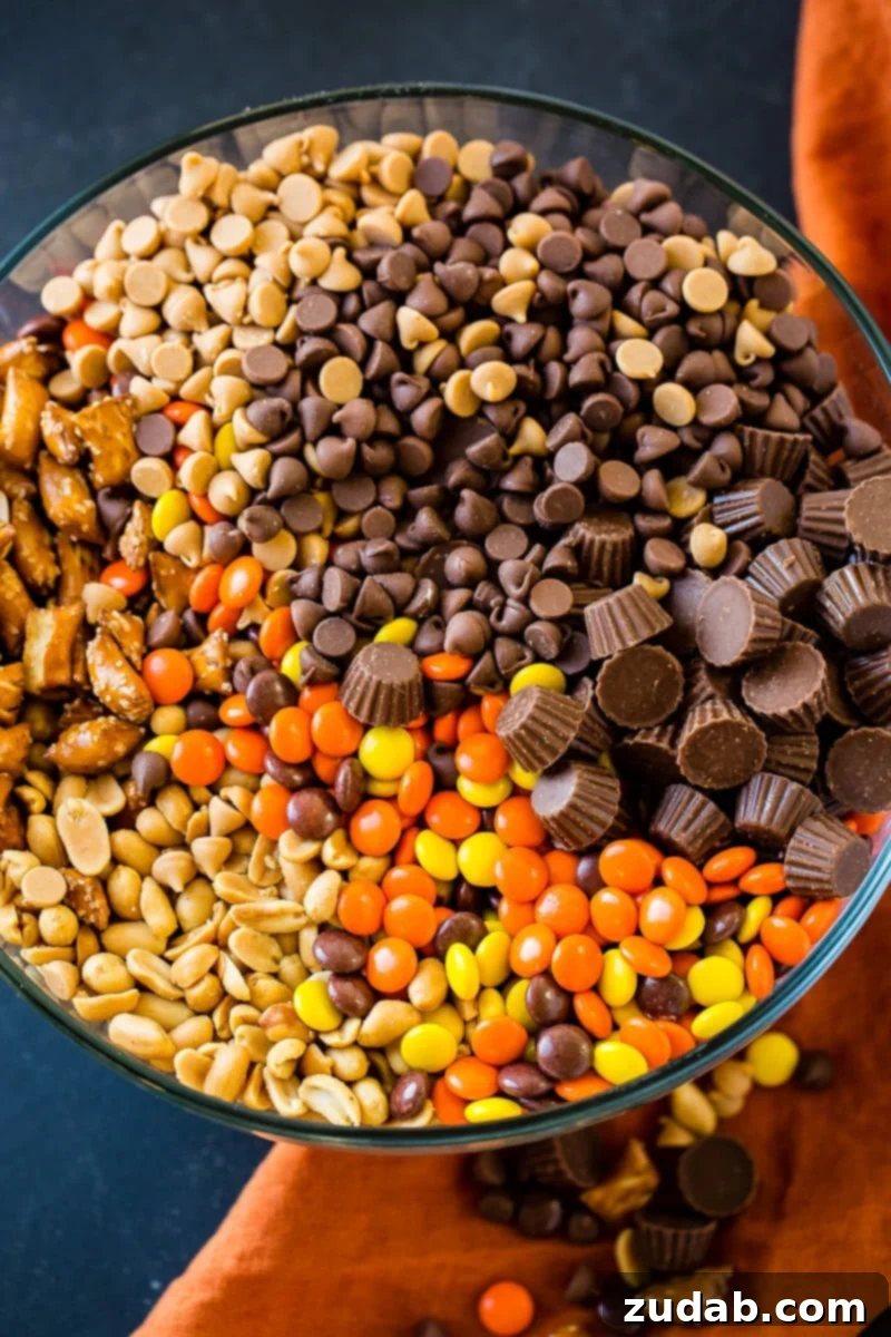 Effortless 5-Minute Reese's Treat Mix 3 Need a last minute snack recipe for a holiday party? Us too, so we are taking this easy 5 Minute Reese's Snack Mix with pretzels!