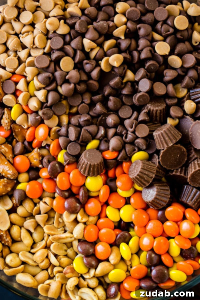 Effortless 5-Minute Reese's Treat Mix 4 Need a last minute snack recipe for a holiday party? Us too, so we are taking this easy 5 Minute Reese's Snack Mix with pretzels!