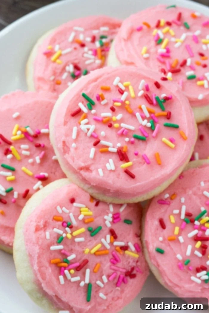 Make Lofthouse sugar cookies at home! These sugar cookies have a delicious buttery vanilla flavor, delicate crumb, and melt in your mouth. Then they're topped with creamy frosting & tons of sprinkles.