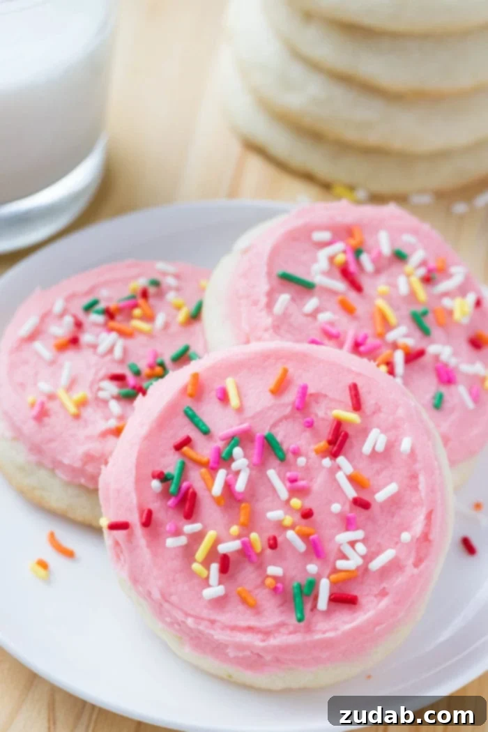 Make Lofthouse sugar cookies at home! These sugar cookies have a delicious buttery vanilla flavor, delicate crumb, and melt in your mouth. Then they're topped with creamy frosting & tons of sprinkles.
