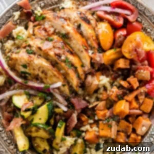 Honey Mustard Chicken with Spinach and Artichoke Rice Bowls