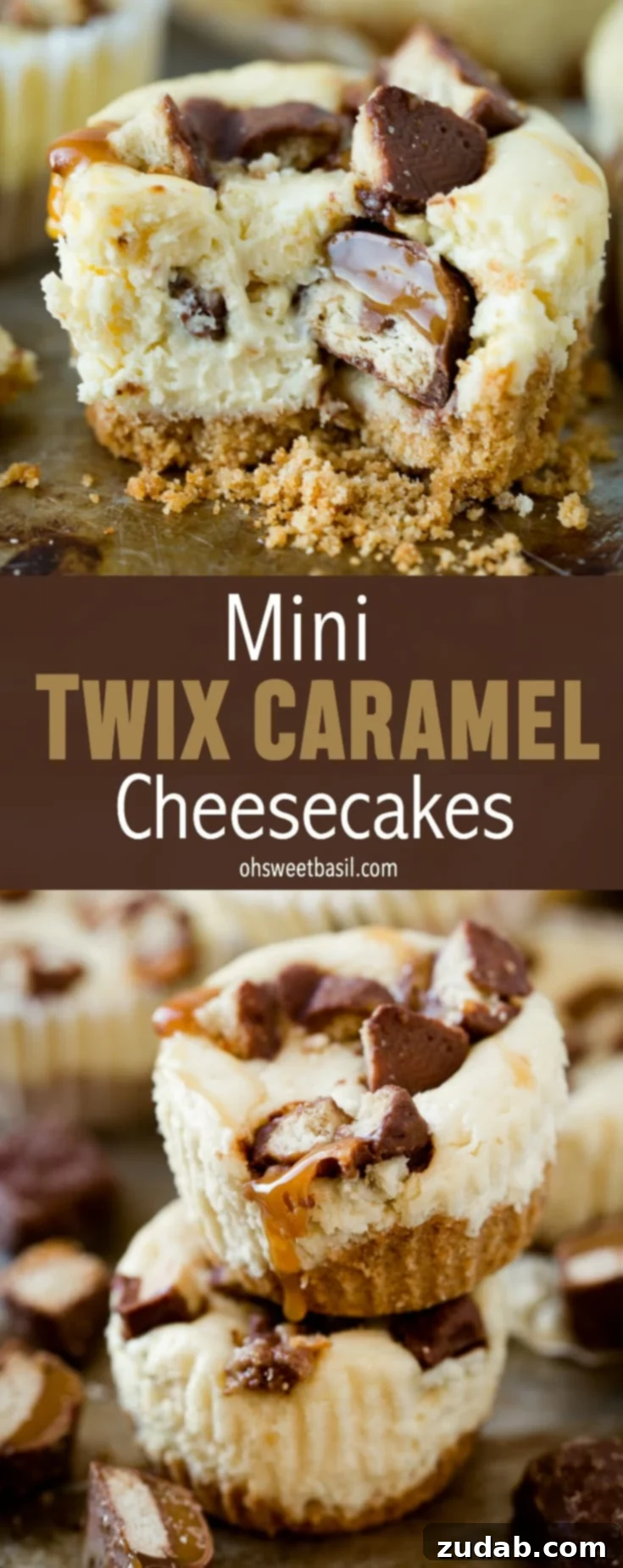 Mini Twix Caramel Cheesecakes