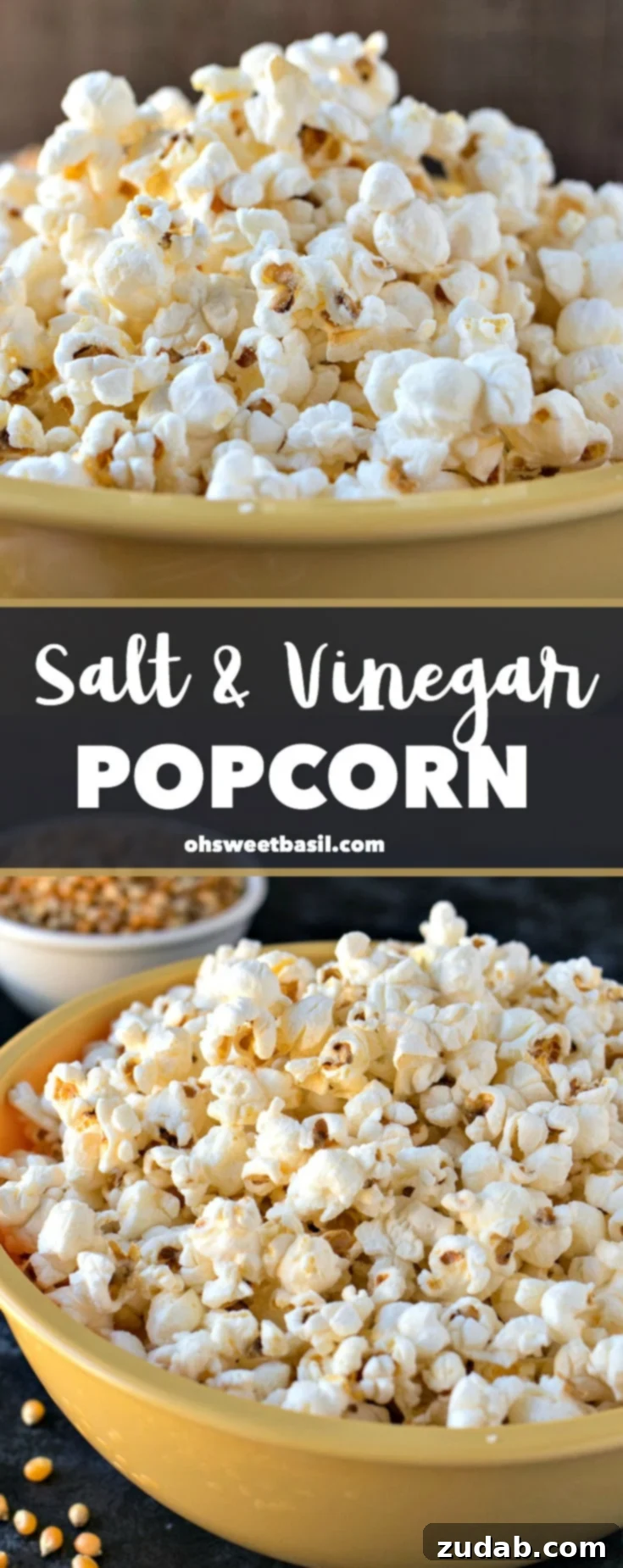 Tangy Salt and Vinegar Popcorn 9 A big bowl of Salt & Vinegar Popcorn, overflowing with fluffy kernels and coated in tangy seasoning. This snack is perfect for sharing.