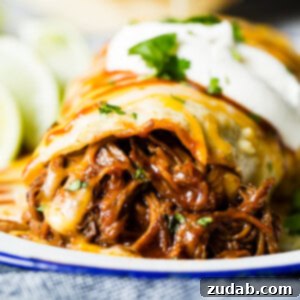 Smothered BBQ Beef Burritos