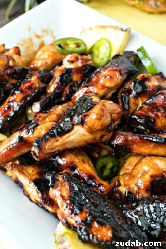 Pork Dumpling Perfection 10 Grilled Jalapeno Sticky Wings with Pineapple Glaze