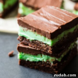 Delicious Copycat BYU Mint Brownies with green frosting and chocolate ganache