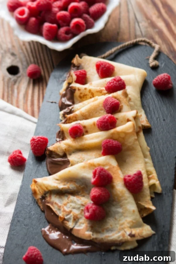 Nutella Crepes with a rich hazelnut chocolate spread
