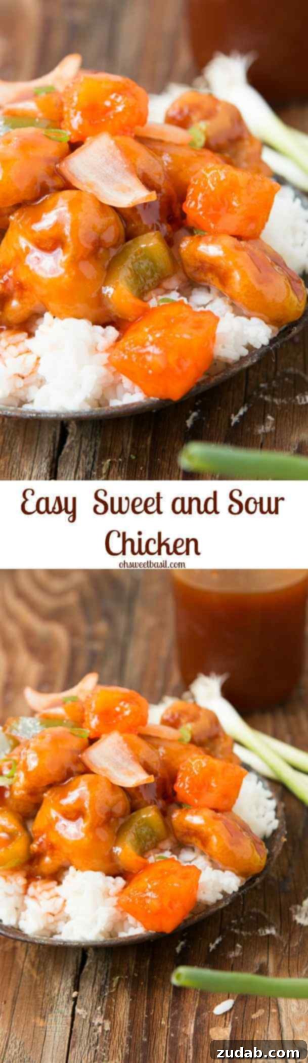 Our favorite sweet and sour chicken recipe! ohsweetbasil.com
