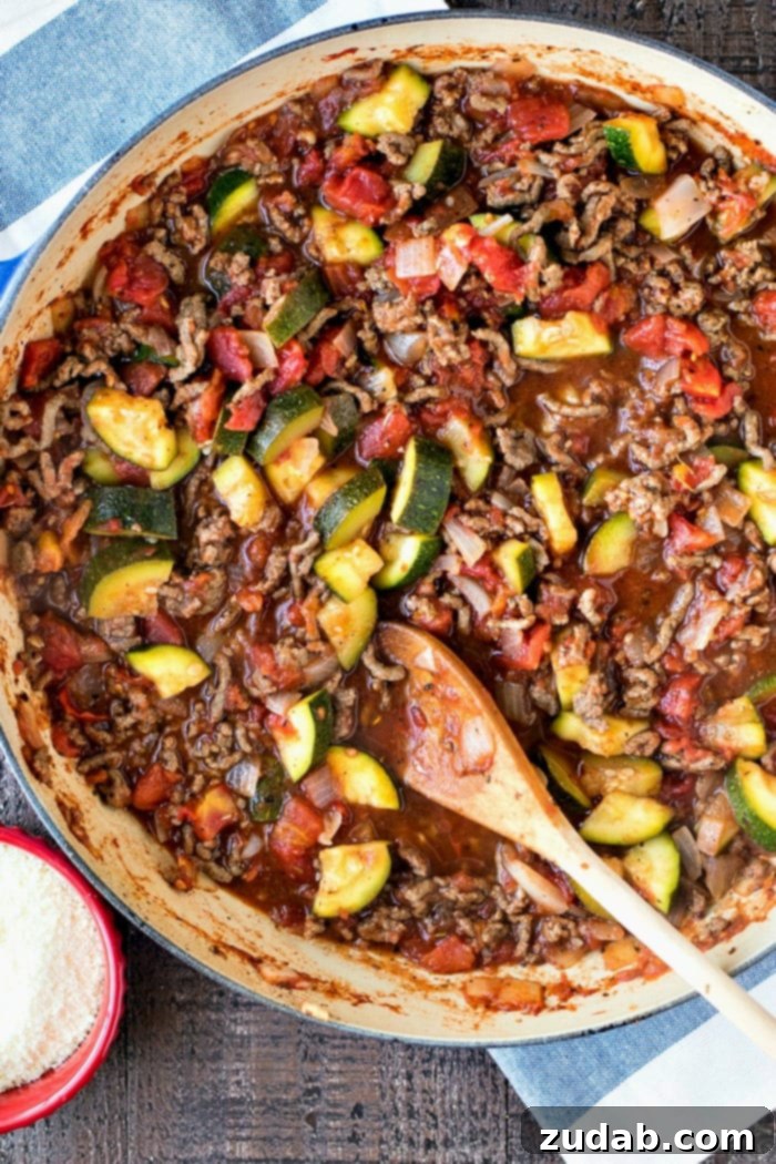 Simple & Satisfying Beef Ragu Pasta 4 A serving of beef ragu and pasta, showcasing the vibrant colors and hearty texture, perfect for a quick weeknight dinner.