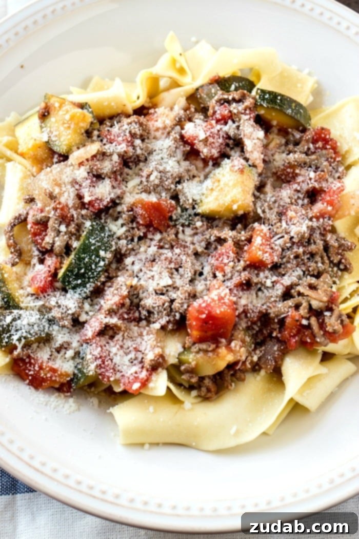 Simple & Satisfying Beef Ragu Pasta 5 Four simple steps to make beef ragu: brown meat, cook veggies, add tomatoes, and simmer for flavor.